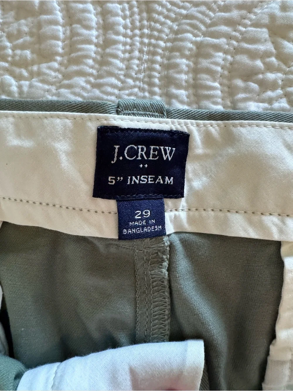 J. Crew Men’s Chino Shorts in Olive Green